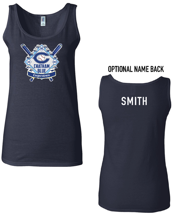 BLUE 22 Ladies TANK with BACK NAME
