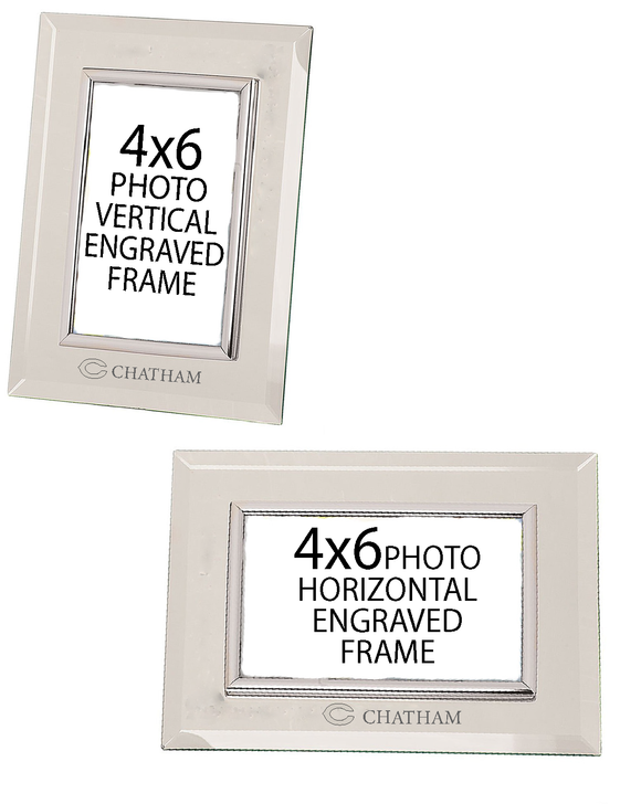 Milton Silver Mirror 4x6 engraved photo frame